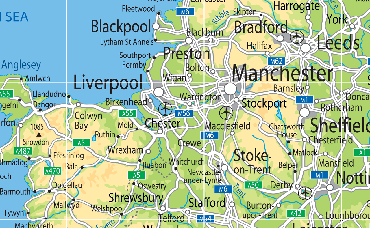 This detailed map of the United Kingdom is suitable for use with programmable floor robots such as Bee-Bots. It features a 15 cm grid overlay with place names and can be used on the floor individually or as a group in the classroom. 120 x 180 cm A Bee-Bot is a small programmable robot which introduces children to the concept of teaching directional language and creating simple programs. Children can develop, test, debug and retest sequences of code to reach their aims.