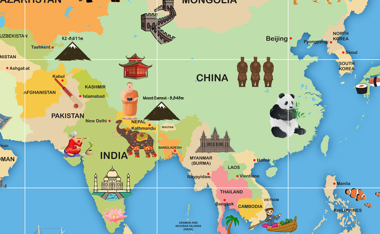 Our Amazing World Pictorial Map Poster