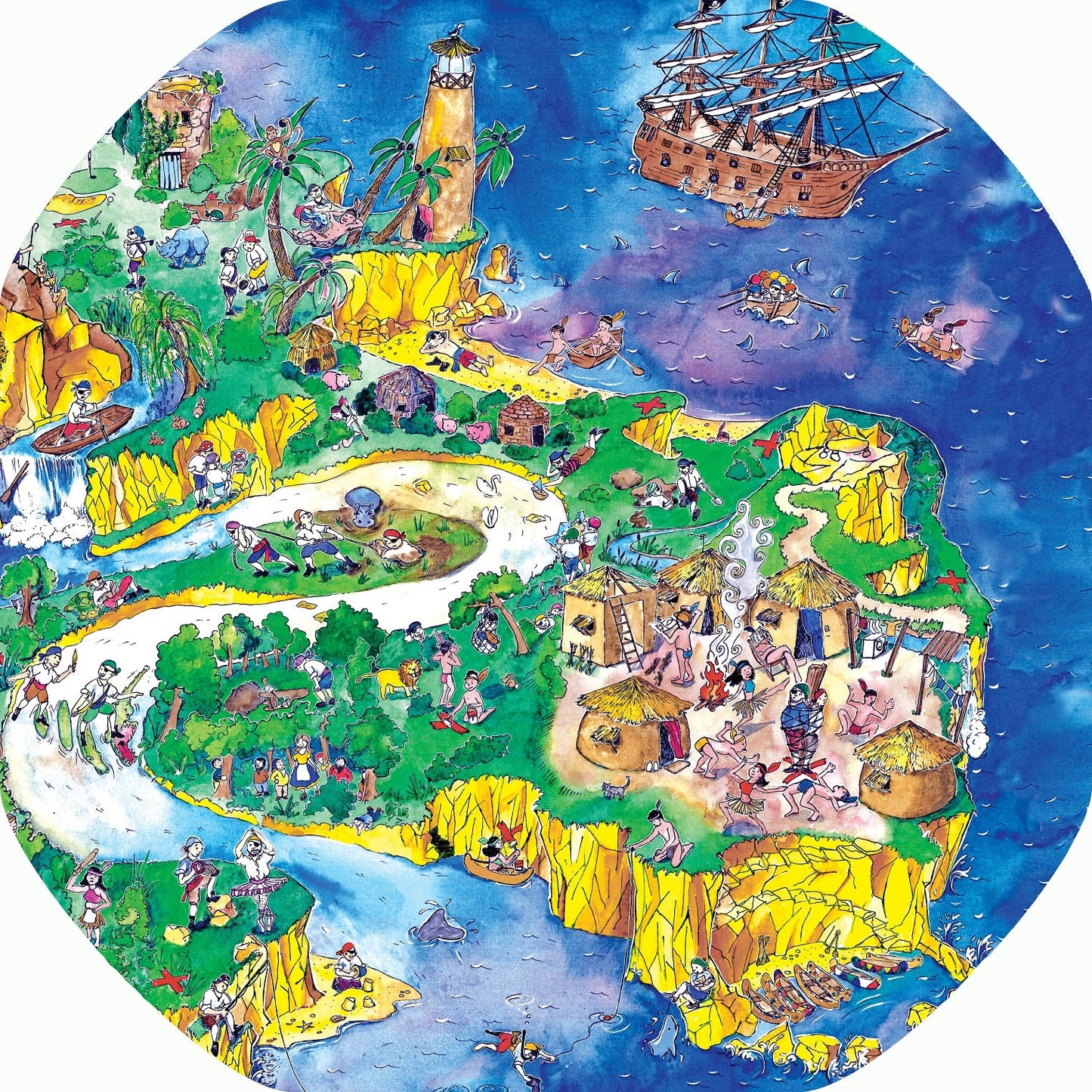 The Erin's Treasure Island mat is ideal for use with a Tuff Tray. It's perfect for individual or small group play. A vibrant, colourful & beautifully illustrated mat. The trays enable children to add their own toys to create interesting and imaginative play ideas. Printed onto a high quality, durable vinyl material. 86cm x 86cm (approx ) Designed to fit in the Tuff Tray or the Tuff Spot.
