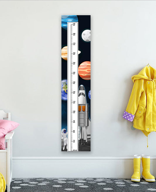 Space Themed Child's Height Chart 140x30cm - High Quality Waterproof PVC Banner