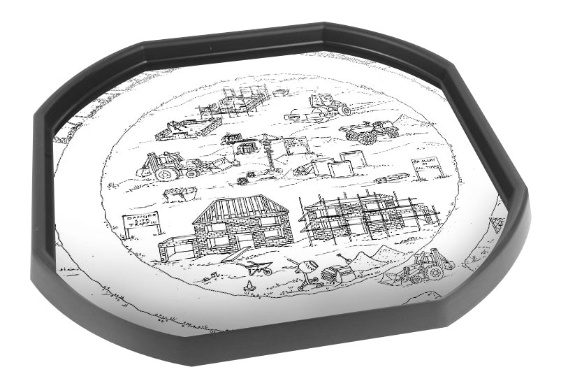 These colour-in paper inserts are ideal for use with a Tuff Tray. Make colouring in a group activity with this large pre-printed building site picture and play together creatively using the blank paper insert.