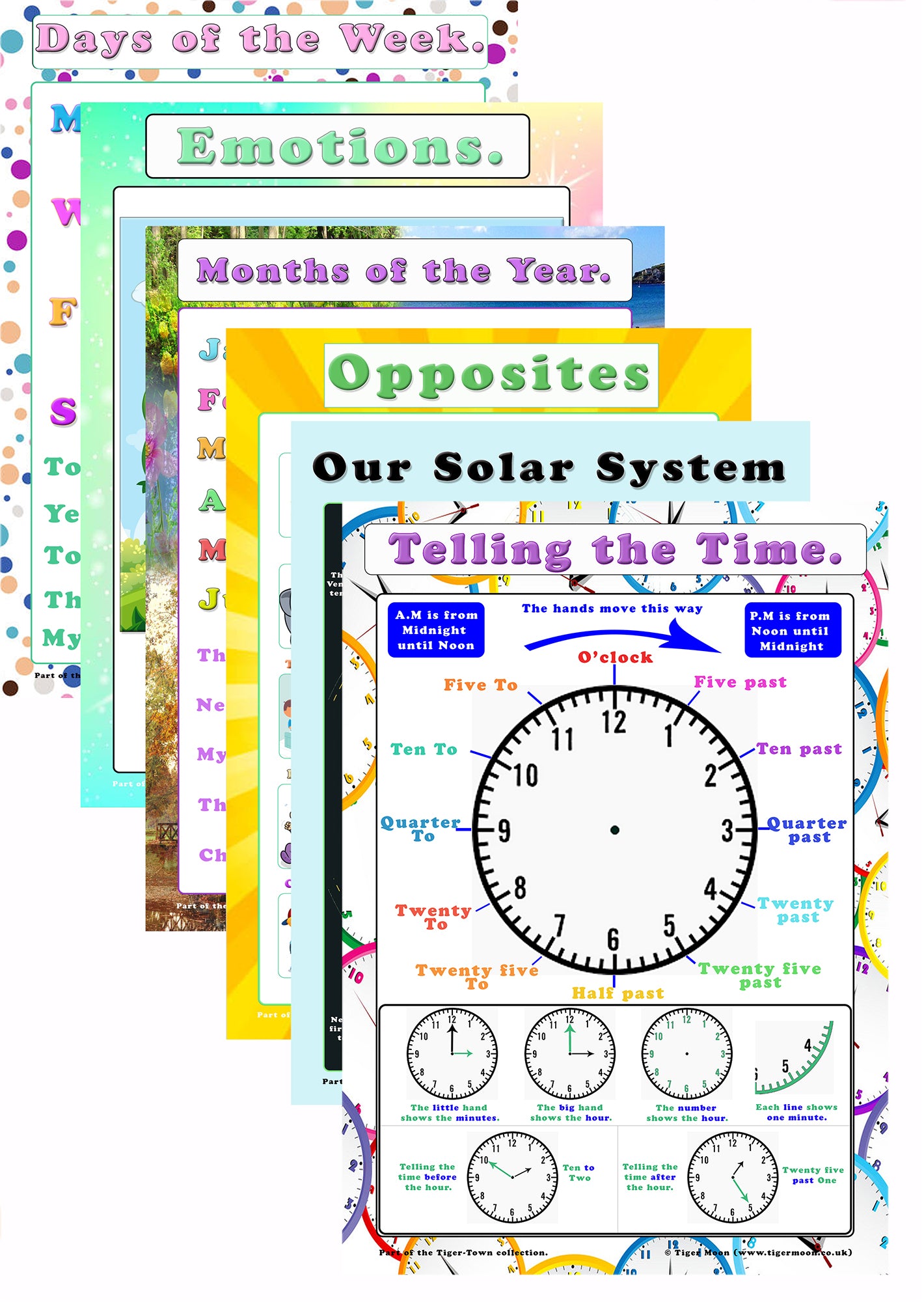 Pack of 6 children's educational posters