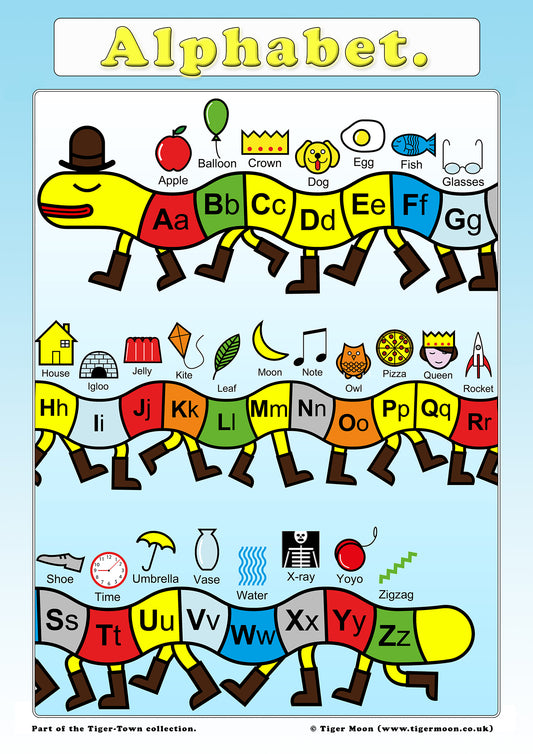 Alphabet centipede poster - A2
