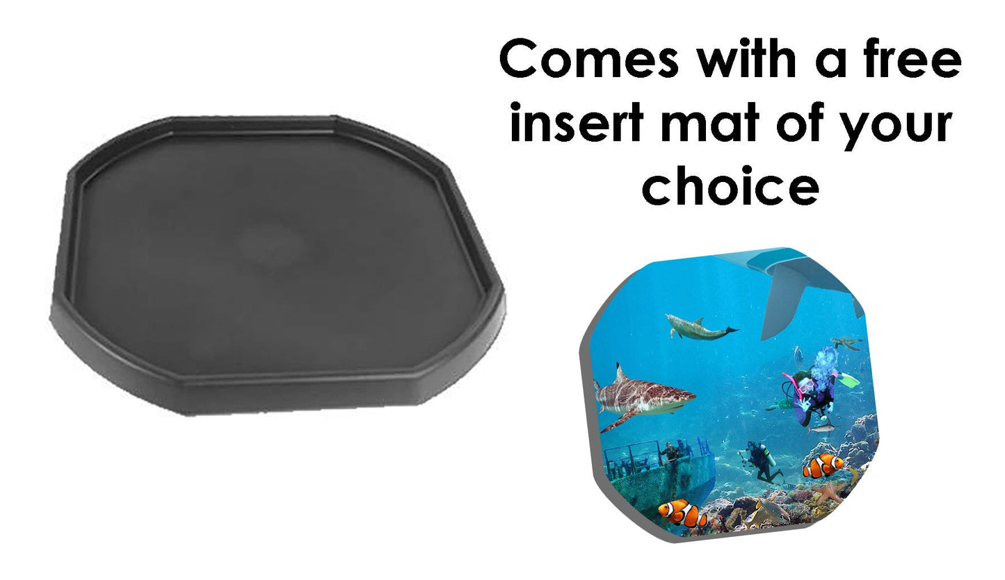 A black plastic Tuff Tray and a choice of one of our MANY insert mats! They're perfect for individual or small group play. The trays enable children to add water, toys, sand, pebbles and leaves to create interesting small environments. Included in this bundle: One black tray One mat of your choice
