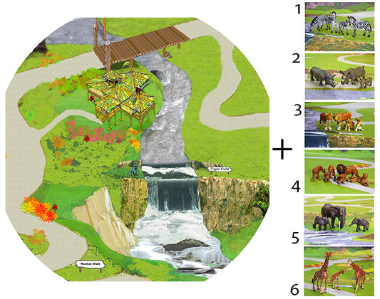 The safari mat is ideal for use with a Tuff Tray comes with a your choice of safari animals. Will you choose zebras, giraffes, rhinos, elephants, lions or tigers? Designed to fit in the Tuff Tray or the Tuff Spo