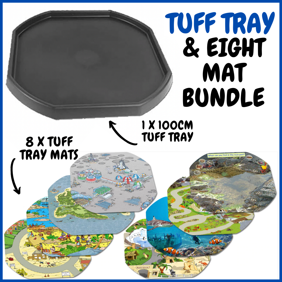 Tuff Tray Bundle - Black Tray & Eight Mats