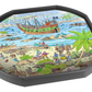 The Pirate Island tuff tray mat features pirates, treasure and sealife in a busy coastal cove Perfect for individual or small group imaginative play. Designed to fit in the Tuff Tray or the Tuff Spot.