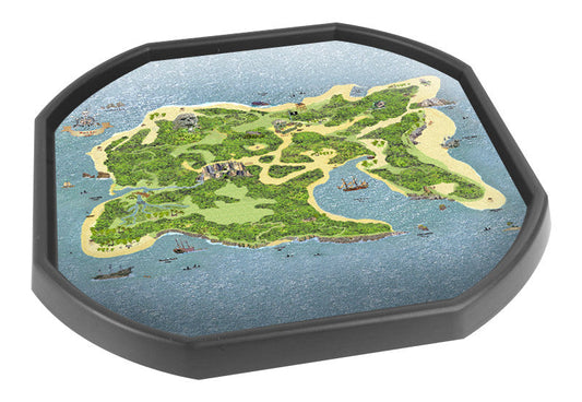 The Pirate Island tuff tray mat features a realistic island with coastlines, tracks and possibly hidden treasure! Perfect for individual or small group imaginative play. Designed to fit in the Tuff Tray or the Tuff Spot.