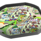 This Fairground mat is ideal for use with a Tuff Tray. It features roller coasters, a boating lake and crazy golf. All the fun of the fair and perfect for individual or small group play.  Printed onto a high quality, durable vinyl material.  86cm x 86cm (approx )  Designed to fit in the Tuff Tray or the Tuff Spot.