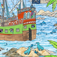 Extract from The Pirate Island tuff tray mat features pirates, treasure and sealife in a busy coastal cove Perfect for individual or small group imaginative play. Designed to fit in the Tuff Tray or the Tuff Spot.