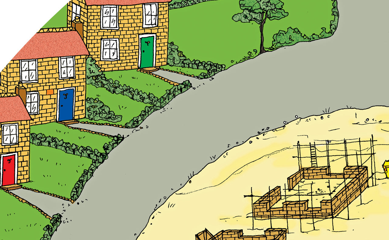 Exerpt from This Building Site Tuff Tray Mat is ideal for use with a Tuff Tray. See the stages of house building and add your own diggers, gravel and sand for imaginative play.  Printed onto a high quality, durable vinyl material.  86cm x 86cm (approx )  Designed to fit in the Tuff Tray or the Tuff Spot.