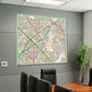 Postcode Centred Mounted Ordnance Survey Street Map - 1x1m Size - 2x2km Area