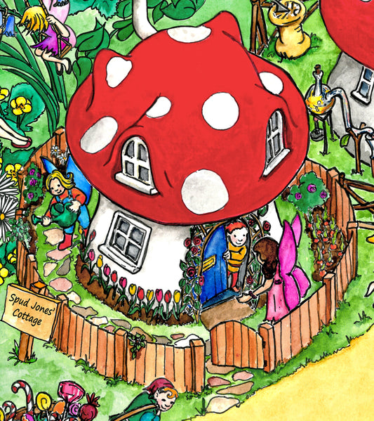 Erinsdale Fairy Village Play Mat features a fun and colourful Fairy village to stir the imagination of young children & encourage imaginative play!