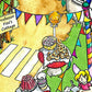 Detail from The Erinsdale Fairy Village tuff try insert mat is a vibrant, colourful and busy fairy village of toadstools, perfect for individual or small group play.  Printed onto a high quality, durable vinyl material.  86cm x 86cm (approx )  Designed to fit in the Tuff Tray or the Tuff Spot.