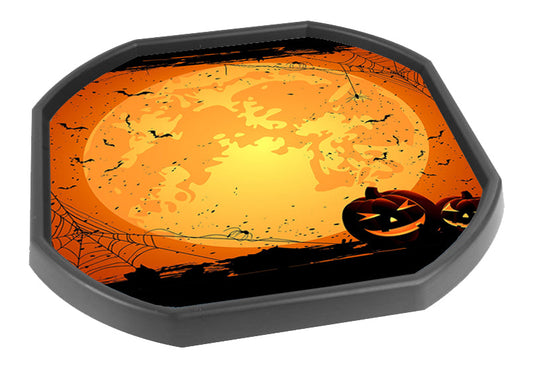 This Halloween Pumpkin Tuff tray mat insert is great for any Halloween party, can be used to carve and decorate pumpkins, wipe clean, keeps all the pumpkin seeds and flesh from getting on your floor. It can be used with Halloween slime for interactive and spooky Halloween play. Ideal for creative play and to stir the imagination at Halloween and bonfire night.  Printed onto a high quality, durable vinyl material.  86cm x 86cm (approx )  Designed to fit in the Tuff Tray or the Tuff Spot.