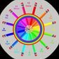 The pencil colour wheel mat is ideal for use with a Tuff Tray. Use it to introduce and discuss shades of colour and matching small objects to the brightly coloured pencils. Also features numeric and written numbers from 1-12.  Printed onto a high quality, durable vinyl material.  86cm x 86cm (approx )  Designed to fit in the Tuff Tray or the Tuff Spot.