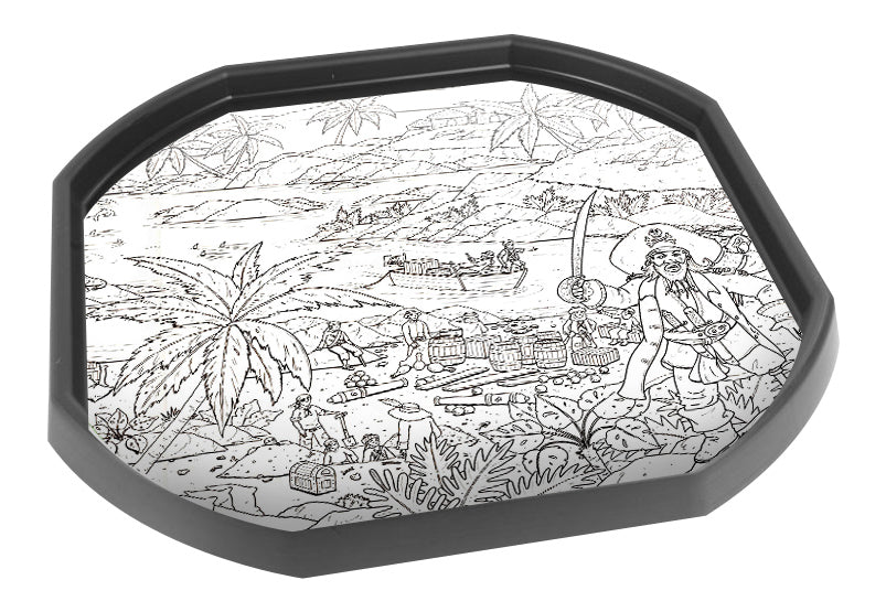 The colour-in pirate themed paper inserts are ideal for use with a Tuff Tray. Make colouring in a group activity with three large pre-printed pirate pictures and play together creatively using two additional blank paper inserts. 
