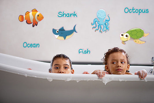 24pc Under The Sea Set - Static Cling - Bath set