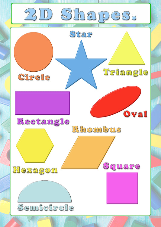 2D shapes poster - A2