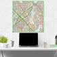 Postcode Centred Mounted Ordnance Survey Street Map - 1x1m Size - 2x2km Area