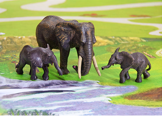 The safari mat is ideal for use with a Tuff Tray comes with a your choice of safari animals. Will you choose zebras, giraffes, rhinos, elephants, lions or tigers? Designed to fit in the Tuff Tray or the Tuff Spot. Designed to fit in the Tuff Tray or the Tuff Spot.