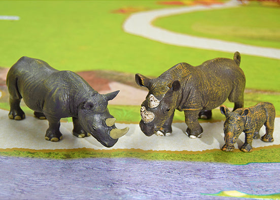 Safari mat with rhinos