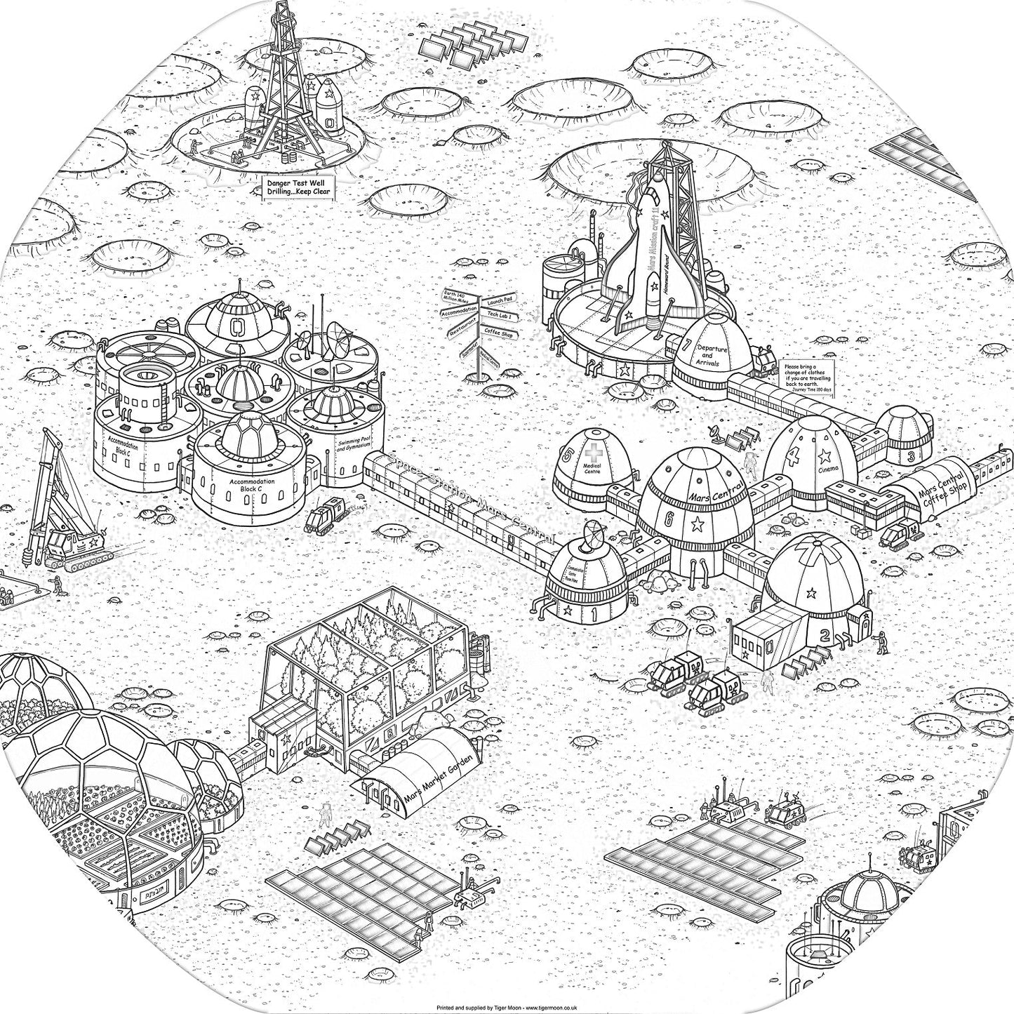 Space Station colour-in for the tuff tray or tuff spot