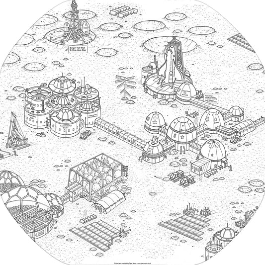 Space Station colour-in for the tuff tray or tuff spot