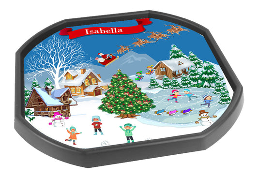 Christmas Scene Personalised - Tuff Tray Vinyl Mat Insert