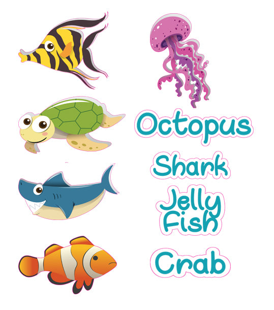 24pc Under The Sea Set - Static Cling - Bath set