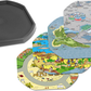 This bundle of a Tuff Tray and four mats is perfect for individual or small group play. The trays enable children to add water, toys, sand, pebbles and leaves to create interesting small environments.  Included in this bundle is:      One Black Tray     Space Station Mat     Pirate Island Mat     Pirate Scene Mat     Building Site Mat